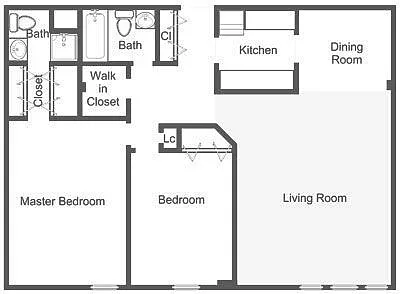 Floor plan 2 Bed | 2 Bath