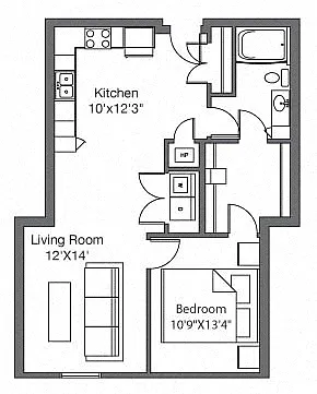 Floor plan Bottlehouse Loft 358