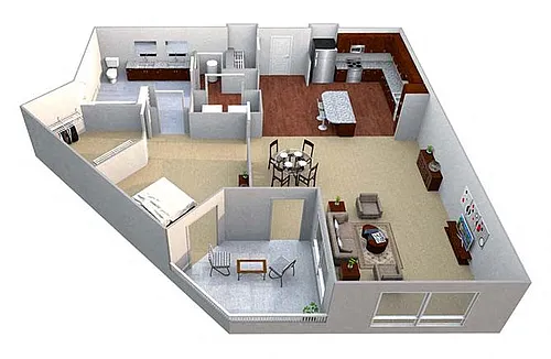 Floor plan A5 1 Bed/1 Bath