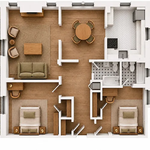 Floor plan 2BR/1BA