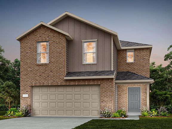 The Comal, a one-story home with 2-car garage, home exterior LS102