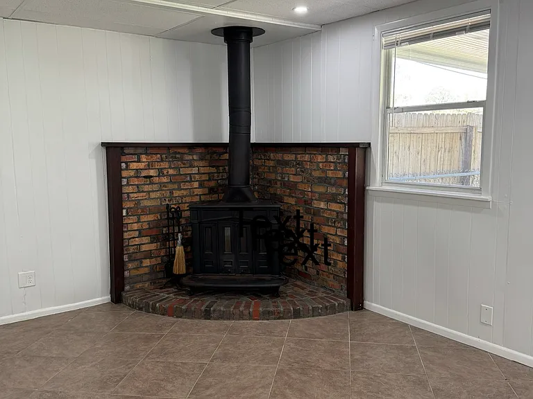 Bonus room fireplace