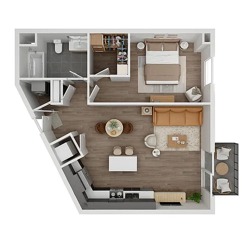 Floor plan 1 BDR 06