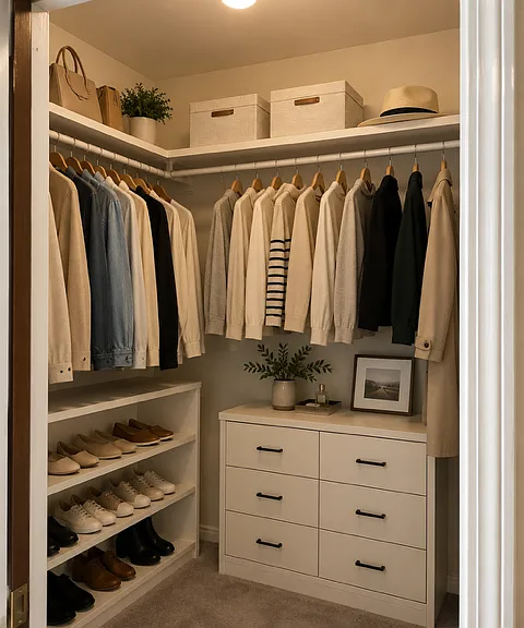 Suggestion for walk in closet design