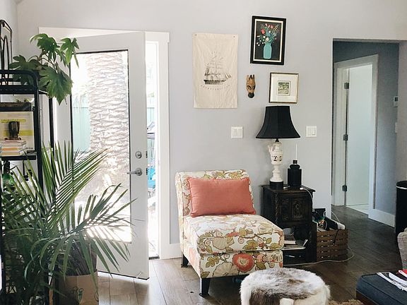 Living room with door out to private space