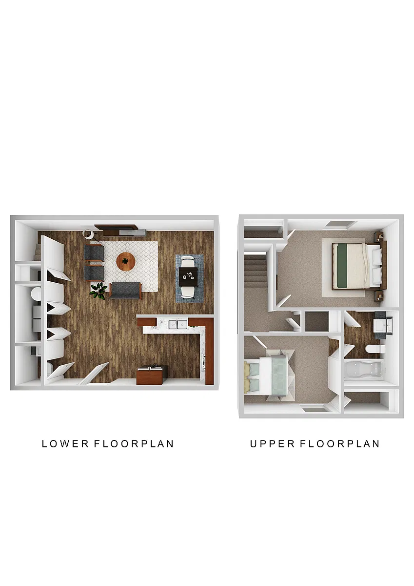 Floor plan 2 Bedroom Townhome - Phase 2