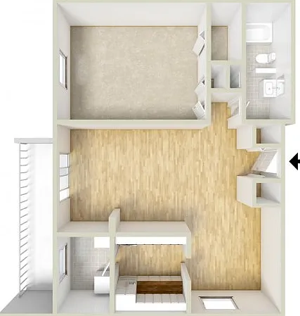 One bedroom floor plan One bedroom floor plan
