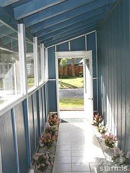 Leaving the house to the outside.
