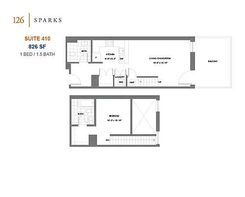 Floor plan 1 Bedroom Loft