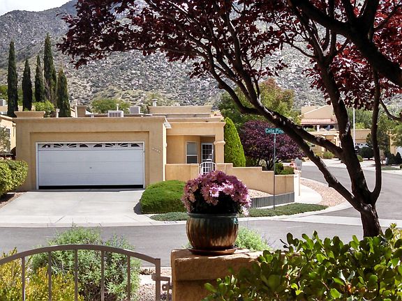 View of Sandia Mountains from courtyard