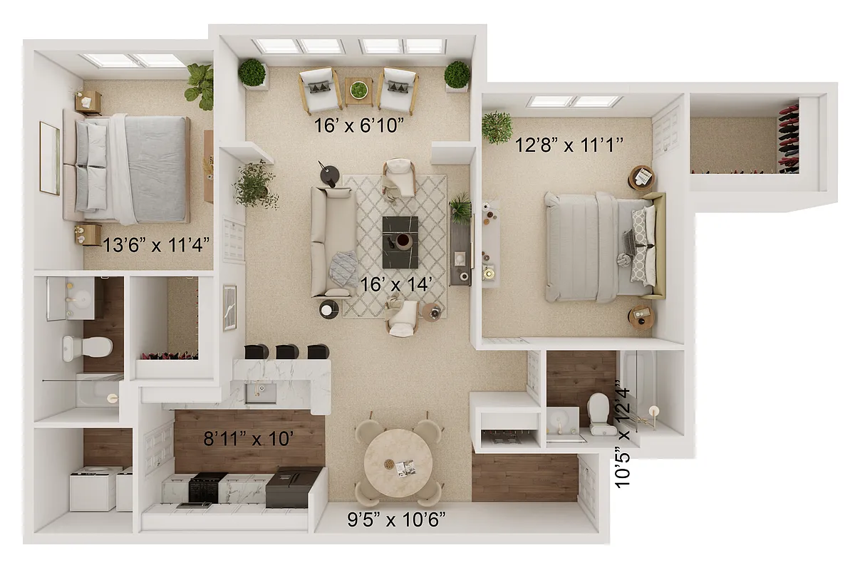 Floor plan Hulling B2DR3