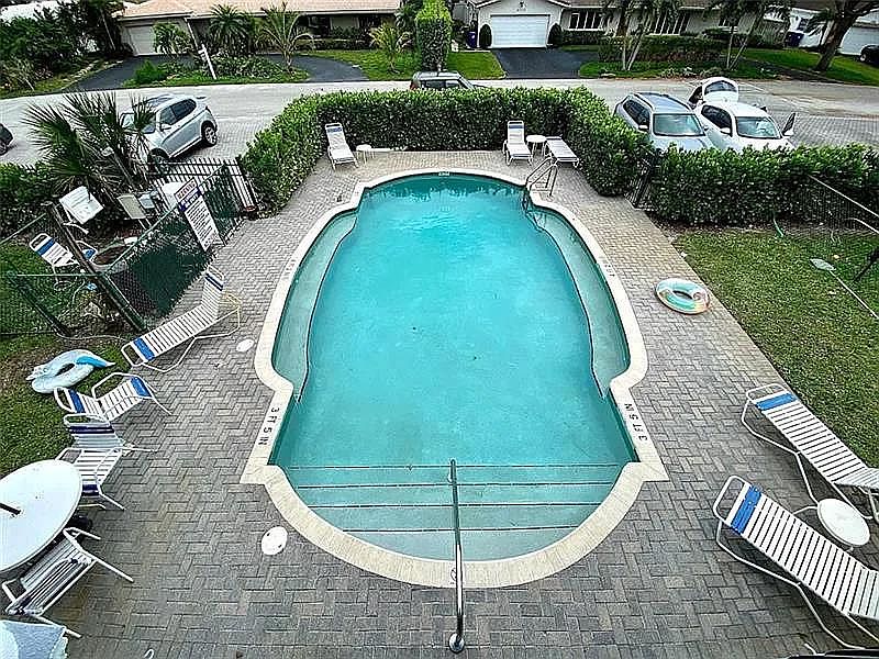 2nd floor overhead look onto pool from #204 Apt
