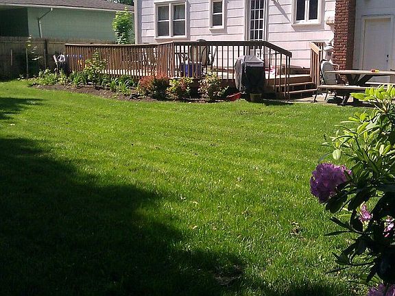 Fully fenced in backyard