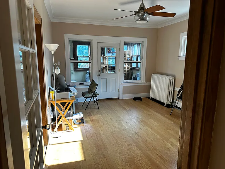 Dining room with back sun room
