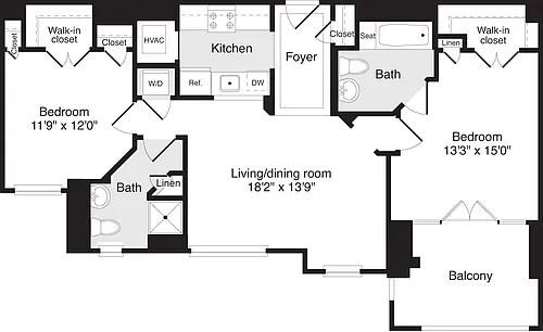 Floor plan 2 Bedrooms C