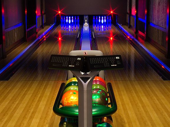 Enjoy a game (or two) of bowling in our private bowling alley.