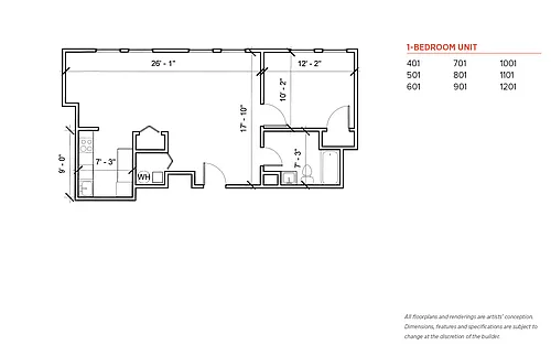 Floor plan One Bedroom