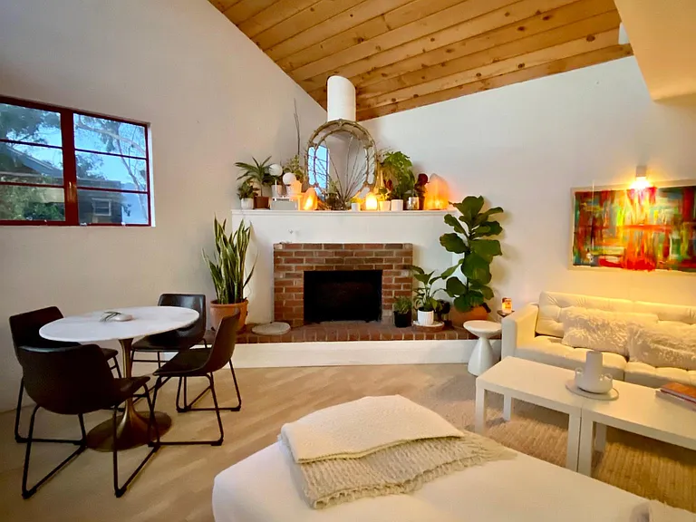 Light-filled living room after the sunset