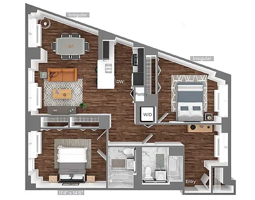 Floor plan B2-604-1184sq-terrance