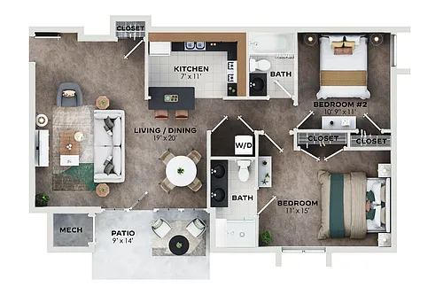 Floor plan 2BR Classic
