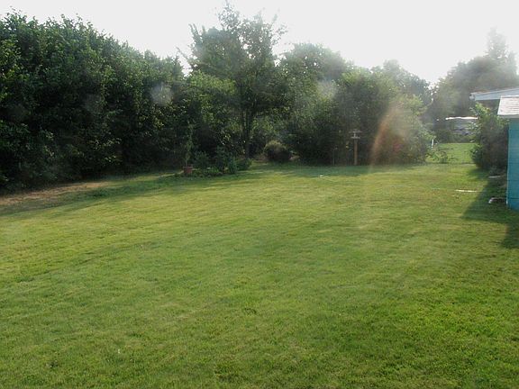 Private fenced backyard
