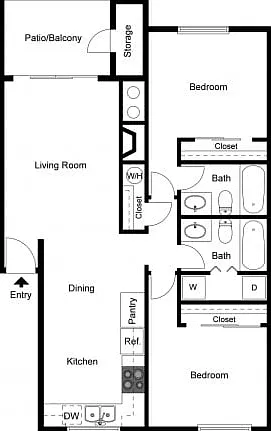 B4R | 2 bed 2 bath | 970 Sq. Ft. B4R | 2 bed 2 bath | 970 Sq. Ft.