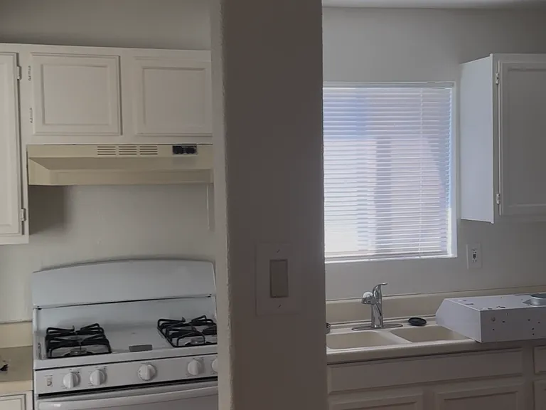 Kitchen open to living room.