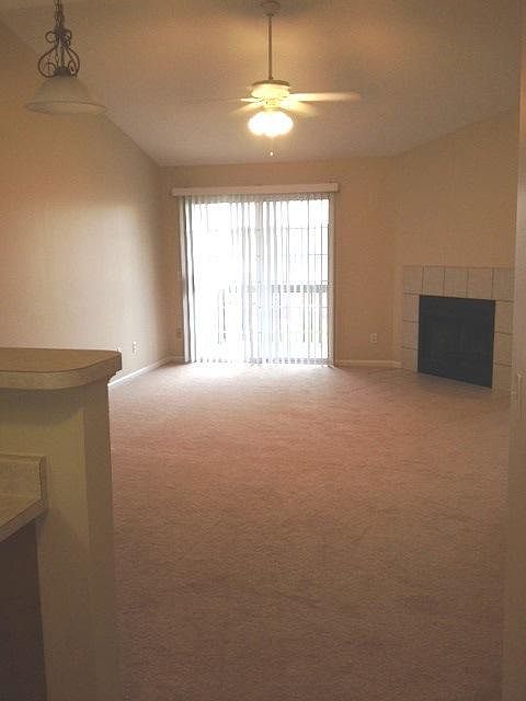 Living room - upstairs units only have fireplace