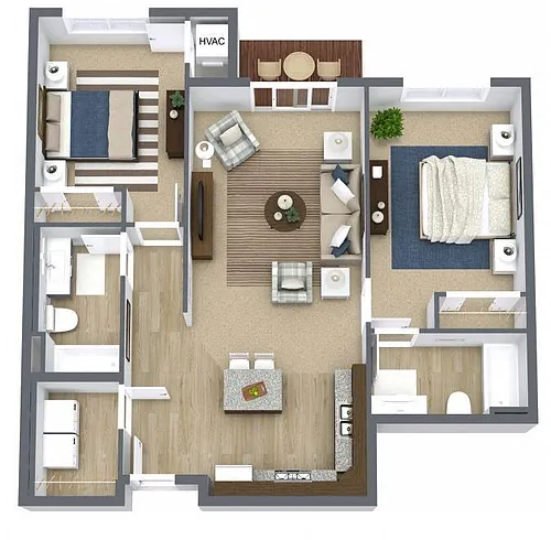 Floor plan 2X2 A