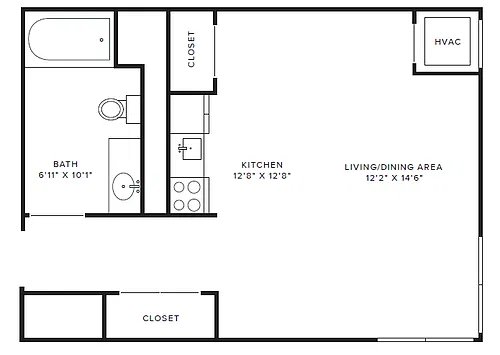 Floor plan Studio Type B