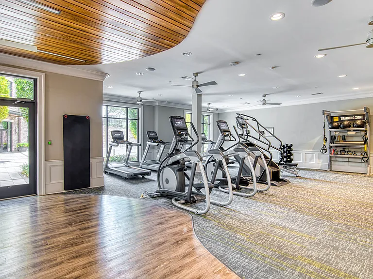 The fitness center features a TRX Training Zone