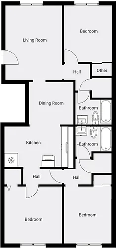 Floor plan 3 Bed Garden