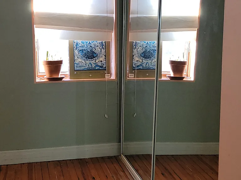 Front bedroom including large mirror doored closet 8 feet high, 3 feet deep and 12 feet wide