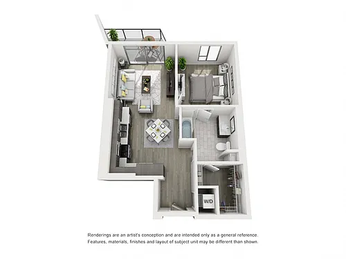 Floor plan 1 Bedroom B6