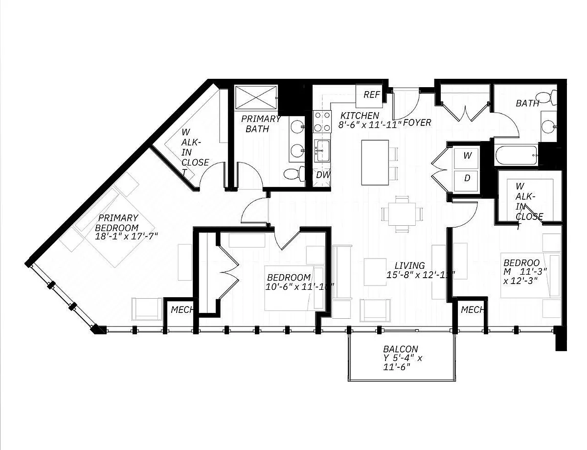 Floor plan 3 Bed D