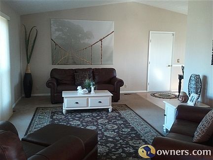 Living room with cathedral ceiling