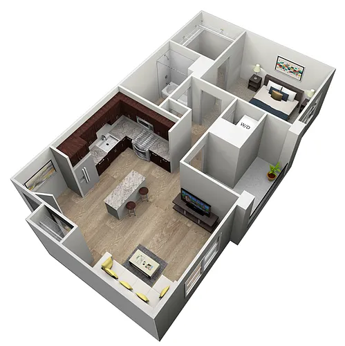Floor plan 1X1-697