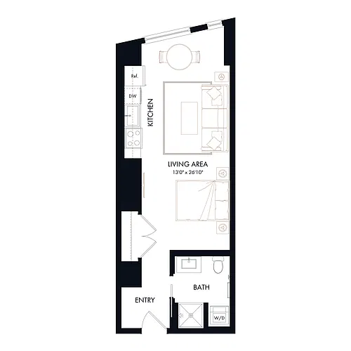Floor plan S4 | Studio | 1 Bath