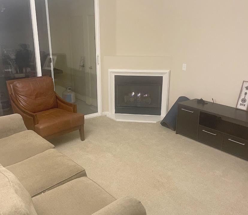 Living room with fireplace