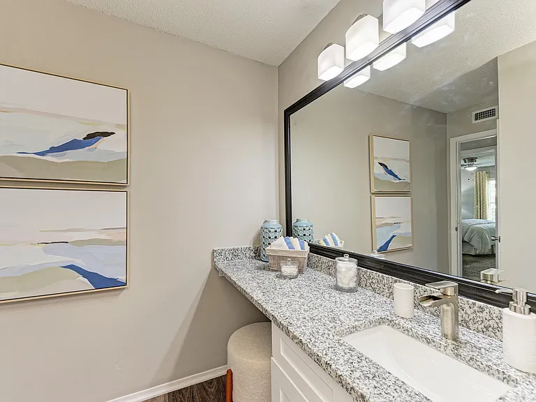 Spacious Bathroom + Granite Counters