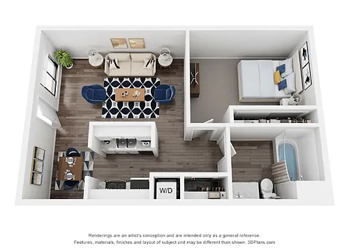 Floor plan A1 One Bedroom