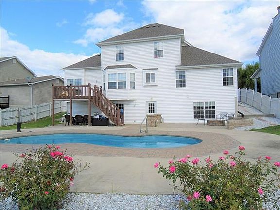 In-ground pool with a heater.