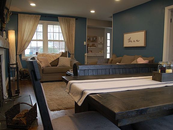 Dining area with living room