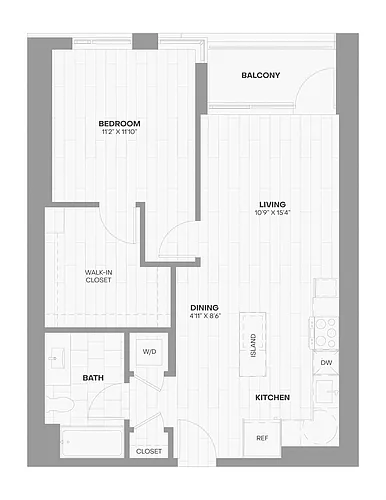 Floor plan 1 Bed/1 Bath-X17