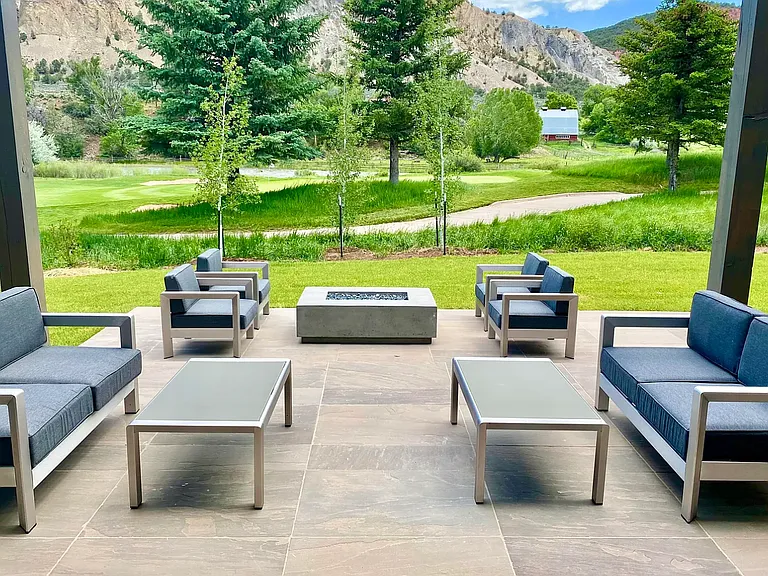 Backyard Seating and Firepit area