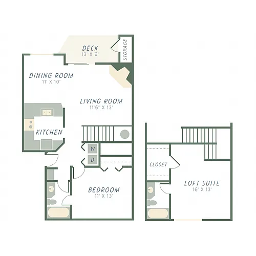 Floor plan Paddle - 2x2 Loft
