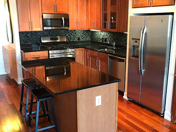 Kitchen and island