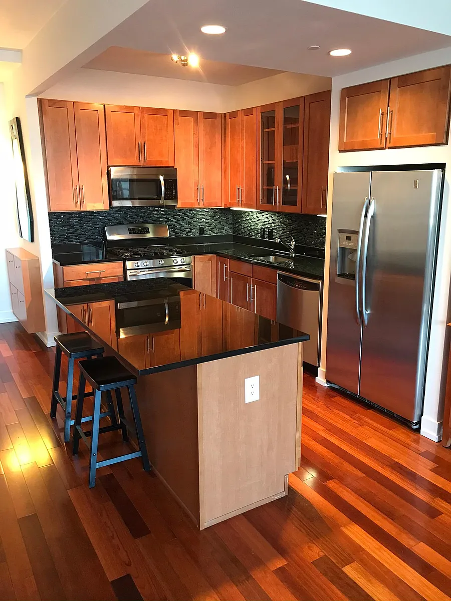 Kitchen and island - 389 Washington St #23G