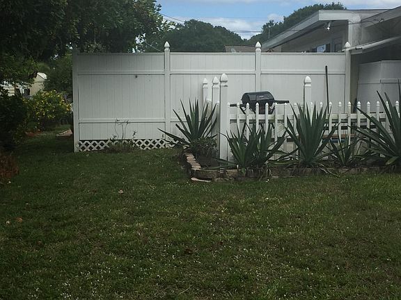 Back yard view of patio area