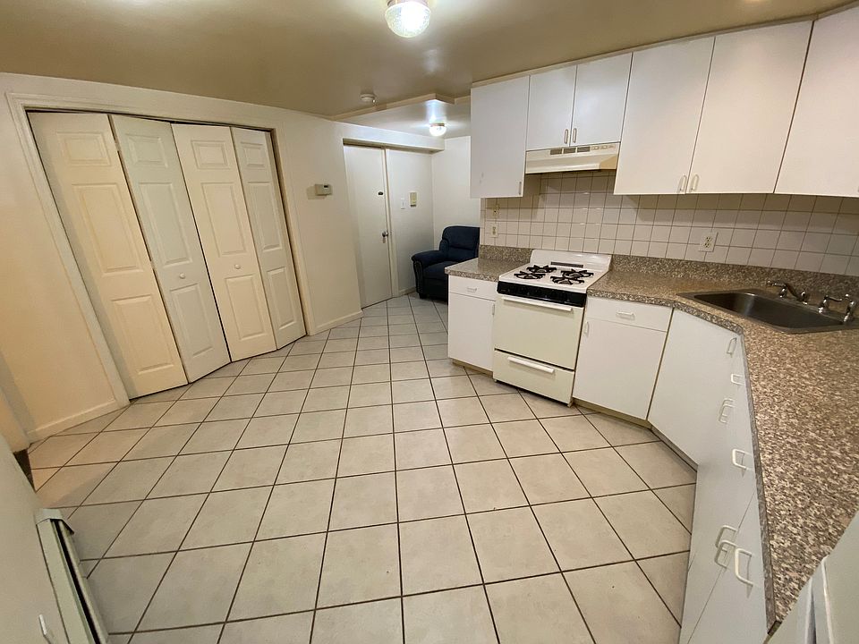 Kitchen and living area with closet